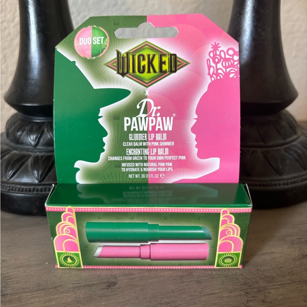 Wicked‎ Movie Dr. PawPaw Glimmer Lip Balm Duo Set Enchanting Colour Changing NEW